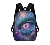 sinyumoney Mochila Infantil Impresa En 3D 17inch Blue Dragon Eye with Crystals Mochila Escolar Ligera De Viaje De Moda Para Niños Y Estudiantes