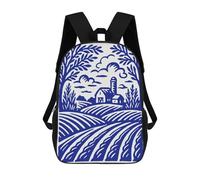 sinyumoney Mochila Infantil Impresa En 3D 17inch Blue Farm Landscape Illustration Mochila Escolar Ligera De Viaje De Moda Para Niños Y Estudiantes