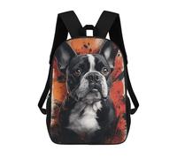 sinyumoney Mochila Infantil Impresa En 3D 17inch Bold Boston Terrier Art Print Mochila Escolar Ligera De Viaje De Moda Para Niños Y Estudiantes