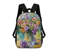 sinyumoney Mochila Infantil Impresa En 3D 17inch Bouquet Mochila Escolar Ligera De Viaje De Moda Para Niños Y Estudiantes