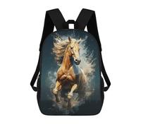 sinyumoney Mochila Infantil Impresa En 3D 17inch Brown Wild Cute Race Horse Mochila Escolar Ligera De Viaje De Moda Para Niños Y Estudiantes