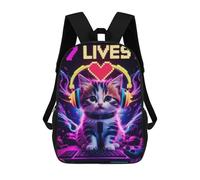 sinyumoney Mochila Infantil Impresa En 3D 17inch Cat Gaming Cats Mochila Escolar Ligera De Viaje De Moda Para Niños Y Estudiantes