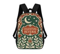 sinyumoney Mochila Infantil Impresa En 3D 17inch Celestial Reverie Art Nouveau Illustration Mochila Escolar Ligera De Viaje De Moda Para Niños Y Estudiantes