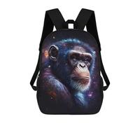 sinyumoney Mochila Infantil Impresa En 3D 17inch Chimpanzee Galaxy Portrait-2 Mochila Escolar Ligera De Viaje De Moda Para Niños Y Estudiantes