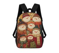 sinyumoney Mochila Infantil Impresa En 3D 17inch Christmas Snowman Family Mochila Escolar Ligera De Viaje De Moda Para Niños Y Estudiantes