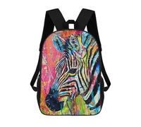 sinyumoney Mochila Infantil Impresa En 3D 17inch Colorful Abstract Zebra Art Print Mochila Escolar Ligera De Viaje De Moda Para Niños Y Estudiantes