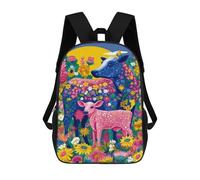 sinyumoney Mochila Infantil Impresa En 3D 17inch Colorful Floral Cow Family Mochila Escolar Ligera De Viaje De Moda Para Niños Y Estudiantes