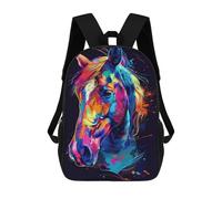 sinyumoney Mochila Infantil Impresa En 3D 17inch Colorful Horse Art Print-10 Mochila Escolar Ligera De Viaje De Moda Para Niños Y Estudiantes