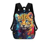 sinyumoney Mochila Infantil Impresa En 3D 17inch Colorful Leopard Painting-2 Mochila Escolar Ligera De Viaje De Moda Para Niños Y Estudiantes