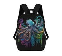 sinyumoney Mochila Infantil Impresa En 3D 17inch Colorful Octopus Art Print-1 Mochila Escolar Ligera De Viaje De Moda Para Niños Y Estudiantes