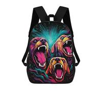 sinyumoney Mochila Infantil Impresa En 3D 17inch Colorful Roaring Bears Art Print Mochila Escolar Ligera De Viaje De Moda Para Niños Y Estudiantes