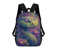 sinyumoney Mochila Infantil Impresa En 3D 17inch Colorful Snake in Amazon Rainforest Mochila Escolar Ligera De Viaje De Moda Para Niños Y Estudiantes
