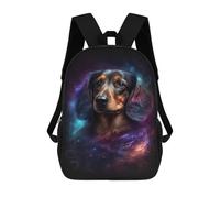 sinyumoney Mochila Infantil Impresa En 3D 17inch Cosmic Dachshund Portrait-8 Mochila Escolar Ligera De Viaje De Moda Para Niños Y Estudiantes