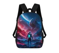 sinyumoney Mochila Infantil Impresa En 3D 17inch Cosmic Encounter Mochila Escolar Ligera De Viaje De Moda Para Niños Y Estudiantes