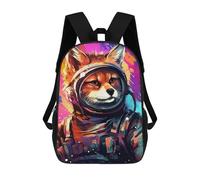 sinyumoney Mochila Infantil Impresa En 3D 17inch Cosmic Fox Explorer-12 Mochila Escolar Ligera De Viaje De Moda Para Niños Y Estudiantes