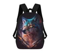 sinyumoney Mochila Infantil Impresa En 3D 17inch Cosmic Wolf Portrait Artwork-1 Mochila Escolar Ligera De Viaje De Moda Para Niños Y Estudiantes