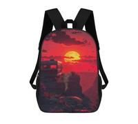 sinyumoney Mochila Infantil Impresa En 3D 17inch Desert Sunset Camper Adventure Mochila Escolar Ligera De Viaje De Moda Para Niños Y Estudiantes