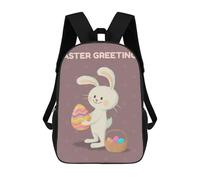 sinyumoney Mochila Infantil Impresa En 3D 17inch Easter Bunny with Eggs Mochila Escolar Ligera De Viaje De Moda Para Niños Y Estudiantes