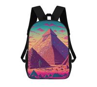 sinyumoney Mochila Infantil Impresa En 3D 17inch Egyptian Pyramid Mochila Escolar Ligera De Viaje De Moda Para Niños Y Estudiantes