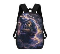 sinyumoney Mochila Infantil Impresa En 3D 17inch Electric Tiger Art Print Mochila Escolar Ligera De Viaje De Moda Para Niños Y Estudiantes