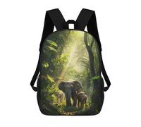 sinyumoney Mochila Infantil Impresa En 3D 17inch Elephant Jungle Journey Mochila Escolar Ligera De Viaje De Moda Para Niños Y Estudiantes