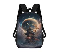 sinyumoney Mochila Infantil Impresa En 3D 17inch Enchanted Moonlit Pagoda Mochila Escolar Ligera De Viaje De Moda Para Niños Y Estudiantes