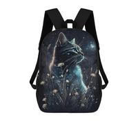 sinyumoney Mochila Infantil Impresa En 3D 17inch Enchanted Night Cat Art Print Mochila Escolar Ligera De Viaje De Moda Para Niños Y Estudiantes