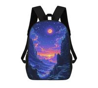 sinyumoney Mochila Infantil Impresa En 3D 17inch Enchanted Valley of Stars Mochila Escolar Ligera De Viaje De Moda Para Niños Y Estudiantes