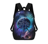 sinyumoney Mochila Infantil Impresa En 3D 17inch Fantasy Tropical Night Scene Mochila Escolar Ligera De Viaje De Moda Para Niños Y Estudiantes