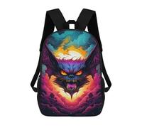sinyumoney Mochila Infantil Impresa En 3D 17inch Fiery Demon Artwork -1 Mochila Escolar Ligera De Viaje De Moda Para Niños Y Estudiantes