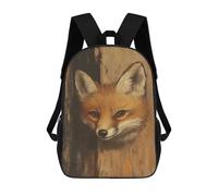 sinyumoney Mochila Infantil Impresa En 3D 17inch Fox Painting Wildlife Art Mochila Escolar Ligera De Viaje De Moda Para Niños Y Estudiantes