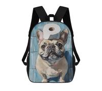 sinyumoney Mochila Infantil Impresa En 3D 17inch French Bulldog with Toilet Paper-23 Mochila Escolar Ligera De Viaje De Moda Para Niños Y Estudiantes