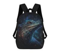 sinyumoney Mochila Infantil Impresa En 3D 17inch Galactic Crocodile Art Print-15 Mochila Escolar Ligera De Viaje De Moda Para Niños Y Estudiantes