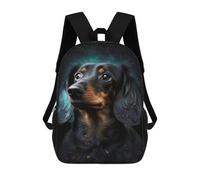 sinyumoney Mochila Infantil Impresa En 3D 17inch Galactic Dachshund Portrait -8 Mochila Escolar Ligera De Viaje De Moda Para Niños Y Estudiantes