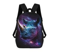 sinyumoney Mochila Infantil Impresa En 3D 17inch Galactic Rhino Portrait-3 Mochila Escolar Ligera De Viaje De Moda Para Niños Y Estudiantes