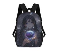 sinyumoney Mochila Infantil Impresa En 3D 17inch Galactic Sorceress Holding Earth Globe Mochila Escolar Ligera De Viaje De Moda Para Niños Y Estudiantes