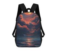 sinyumoney Mochila Infantil Impresa En 3D 17inch Galactic Sunset Over Ocean Mochila Escolar Ligera De Viaje De Moda Para Niños Y Estudiantes