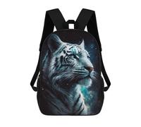 sinyumoney Mochila Infantil Impresa En 3D 17inch Galactic White Tiger Portrait Mochila Escolar Ligera De Viaje De Moda Para Niños Y Estudiantes