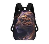 sinyumoney Mochila Infantil Impresa En 3D 17inch Galaxy Gold Tiger Animal Mochila Escolar Ligera De Viaje De Moda Para Niños Y Estudiantes