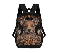 sinyumoney Mochila Infantil Impresa En 3D 17inch Golden Chihuahua Art Print Mochila Escolar Ligera De Viaje De Moda Para Niños Y Estudiantes