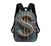 sinyumoney Mochila Infantil Impresa En 3D 17inch Golden Dollar Sign Decor Mochila Escolar Ligera De Viaje De Moda Para Niños Y Estudiantes