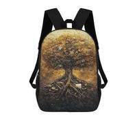 sinyumoney Mochila Infantil Impresa En 3D 17inch Golden Tree of Knowledge Mochila Escolar Ligera De Viaje De Moda Para Niños Y Estudiantes