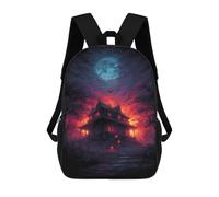 sinyumoney Mochila Infantil Impresa En 3D 17inch Halloween Haunted House -6 Mochila Escolar Ligera De Viaje De Moda Para Niños Y Estudiantes