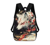 sinyumoney Mochila Infantil Impresa En 3D 17inch Kitsune Fox Painting Mochila Escolar Ligera De Viaje De Moda Para Niños Y Estudiantes