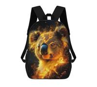 sinyumoney Mochila Infantil Impresa En 3D 17inch Koala in Flames Animal Mochila Escolar Ligera De Viaje De Moda Para Niños Y Estudiantes