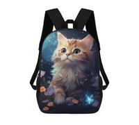 sinyumoney Mochila Infantil Impresa En 3D 17inch Magical Fantasy Kitten Mochila Escolar Ligera De Viaje De Moda Para Niños Y Estudiantes