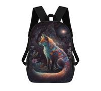 sinyumoney Mochila Infantil Impresa En 3D 17inch Magical Fox in Starry Night -2 Mochila Escolar Ligera De Viaje De Moda Para Niños Y Estudiantes