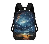 sinyumoney Mochila Infantil Impresa En 3D 17inch Magical Night Sky Adventure Mochila Escolar Ligera De Viaje De Moda Para Niños Y Estudiantes