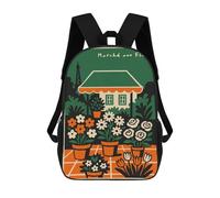 sinyumoney Mochila Infantil Impresa En 3D 17inch Marché Aux Fleurs Floral Illustration Mochila Escolar Ligera De Viaje De Moda Para Niños Y Estudiantes