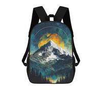 sinyumoney Mochila Infantil Impresa En 3D 17inch Mountain Majesty with Celestial Glow Mochila Escolar Ligera De Viaje De Moda Para Niños Y Estudiantes